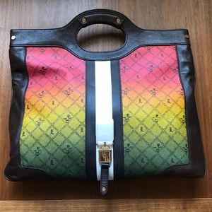 LAST⬇️ L.A.M.B. Signature Rasta Ombre Convertible Clutch Tote